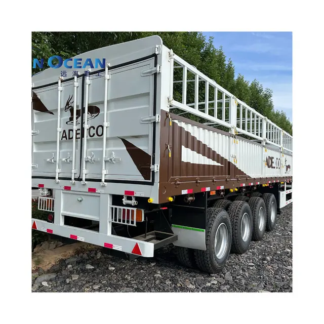 Vehicle main Low price cargo transport Livestock transport 3 axis fence semi trailer hot sale warehouse for sale