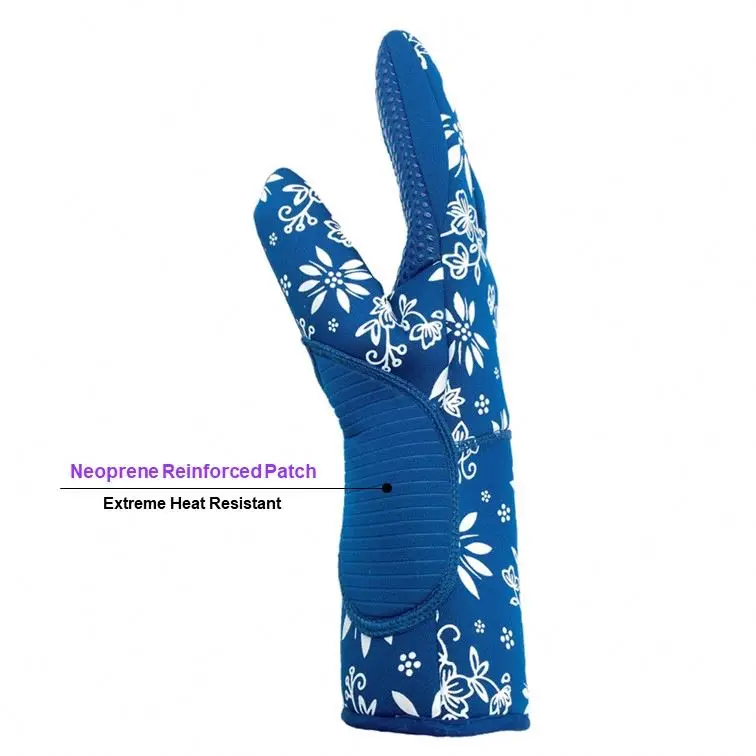 Oven Mitts Silicone Cotton Double-layer Heat Resistant Gloves Hand  Protector 1pr for sale online