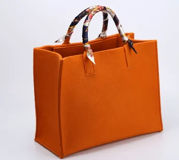 wholesale custom polyester felt tote bags organic wool felt bags shopping bag felt women handbag ladies handbag