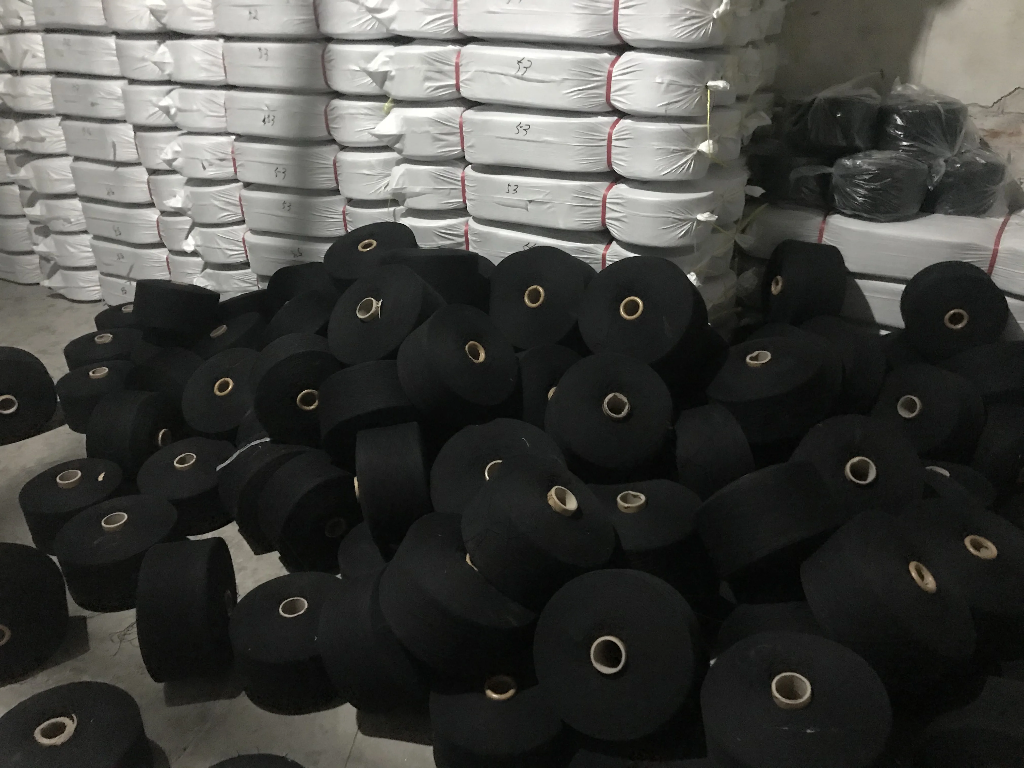 Keshu cotton yarn for working gloves ne6s/1 black 50/50 polyester cotton blended yarn Open End yarn