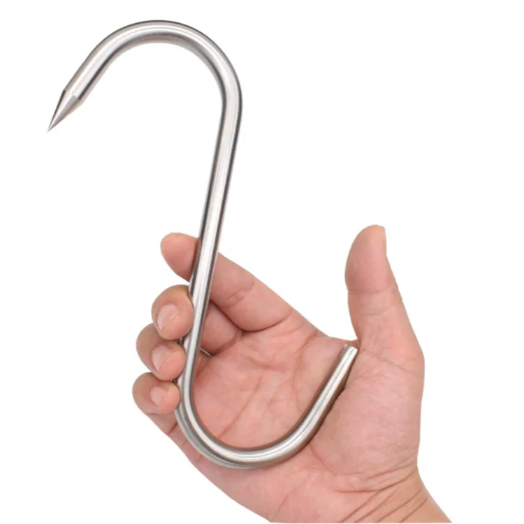 Factory Wholesale 10mm Stainless Steel Hanging S Meat Butcher Hook For