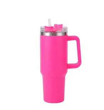 Good selling American with Vacuum Straw Portable Ice Bullion Cup with Handle 40oz Large Capacity Stainless Steel Tumbler