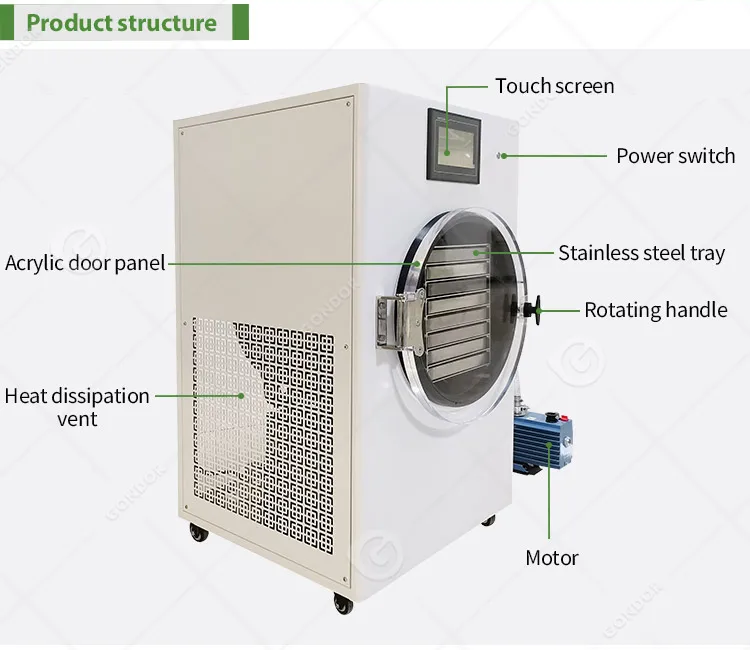 Delta Dry Dried Foods Machine Home Use Small Pump 10 Sqm Lyophilizer Vacuum Freeze Dryer for Food Herb Tea Fruit