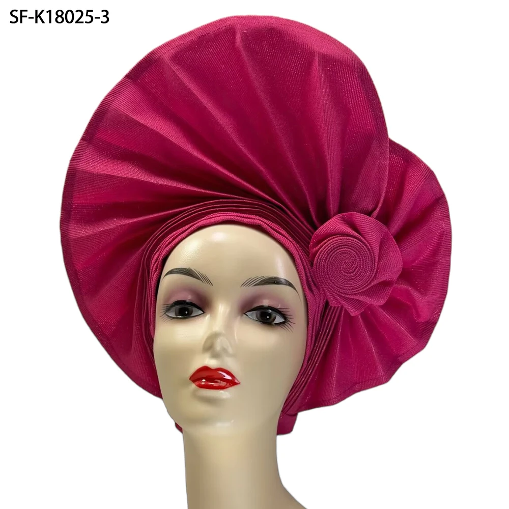 Модные аксессуары плиссированные готовые к ношению нигерийские головные уборы Gele африканские головные уборы с золотыми жемчужинами