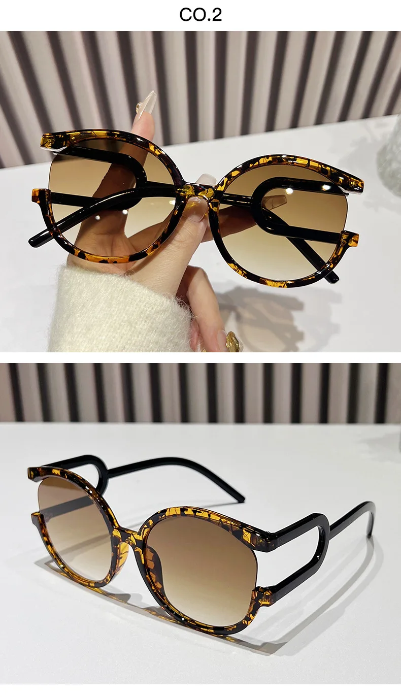 Personality Y2k Big Round Sunglasses Women 2024 New Trend Unique Design