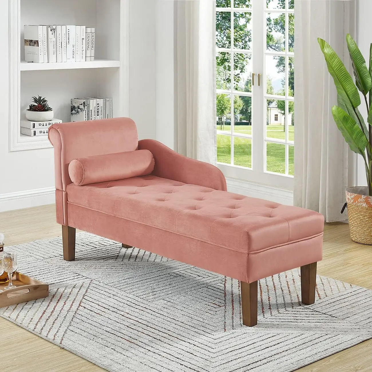 Modern Upholstered Tufted Chaise Lounge Chair,Comfortable Fashional ...