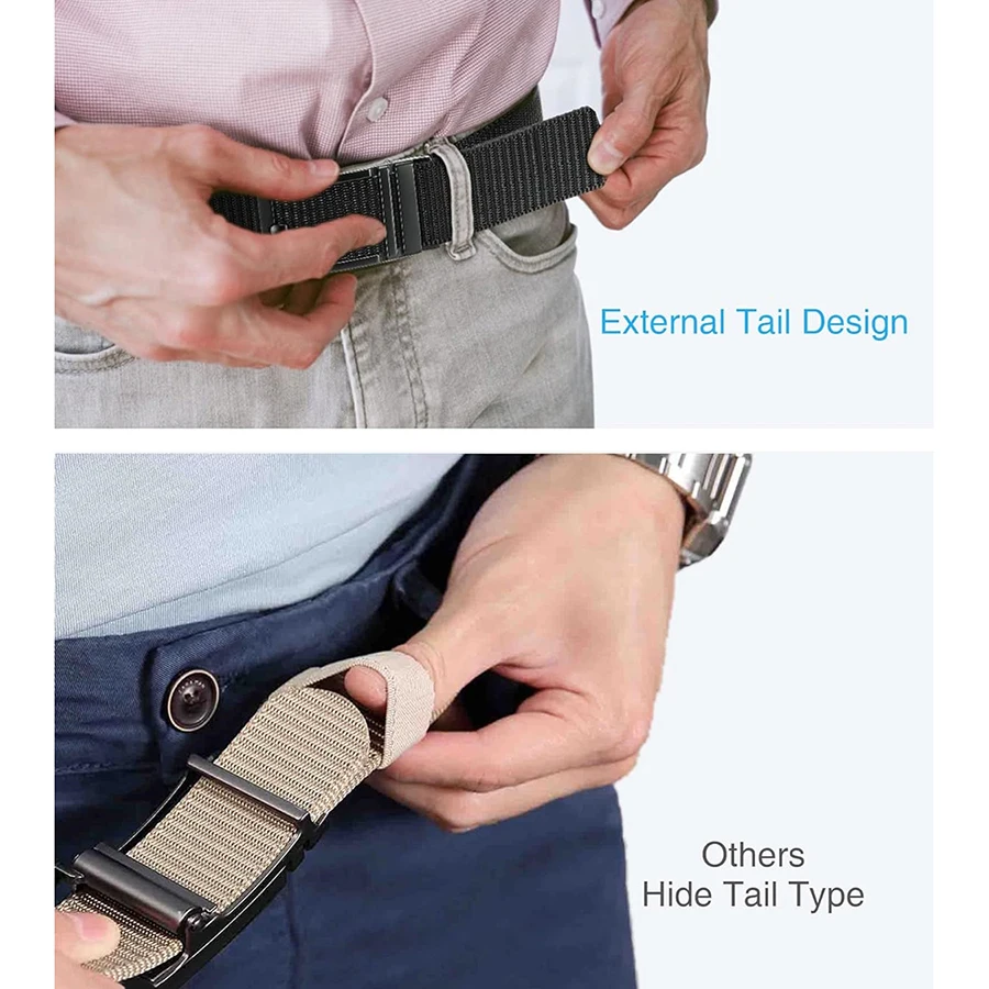 Fashionable Nylon Multifunctional Ratchet Tactical Belt Men Casual Stab-proof Sports Training Outside Tail Golf Belt