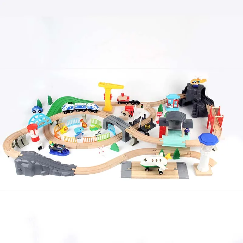 Wooden Train Set Toysrus Tren Madera 100pcs Wooden Train Set DIY