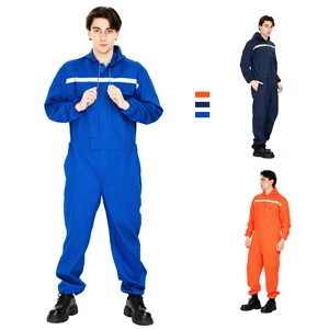 Wholesale Custom Work Coveralls Uniforms Men Long Sleeve Safety Overalls Workwear Mechanic Jumpsuit with Multi Pockets