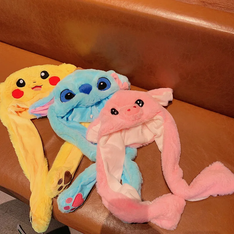 Оптовая продажа светодиодных ламп зимние корейские кролики мигающие движущиеся уши шапки плюшевые милые с животными забавные кроликом