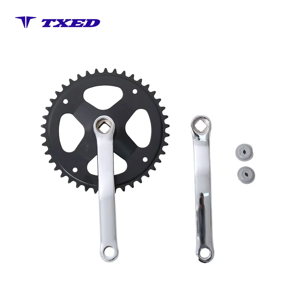 Bicycle Chainwheel 42T 3/32" Square Taper 170mm Black Chainring Electroplated Steel Crank V Brake