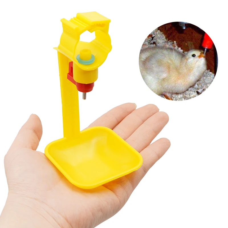 Automatic Chicken Drinking Line Plastic Drip Cup Chicken Broiler Drinker Poultry Hanging Chicken Hen Nipples Water Cup