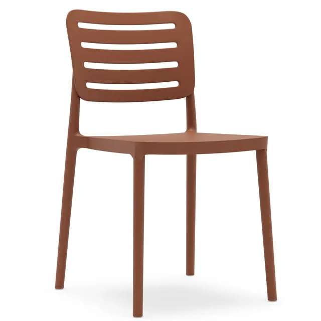 High Quality Modern Cheap Polypropylene Chocolate Plastic Dining Chair Breathable Plastic Stacking Dining Restaurant Chair