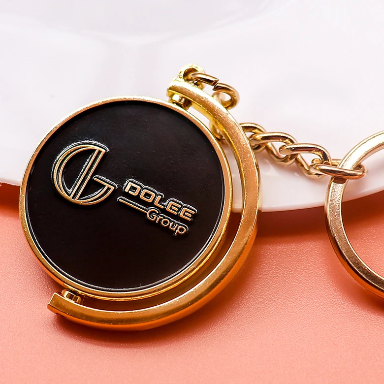 2023 Hot Selling  Custom High Quality  Soft Enamel Spinner Coin Gold Metal Keychain