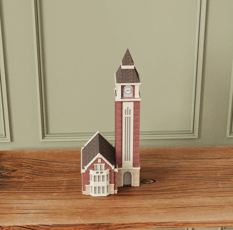 product custom miniature 3d architectural scale model souvenir miniature building house resin bell tower miniature building souvenir-3