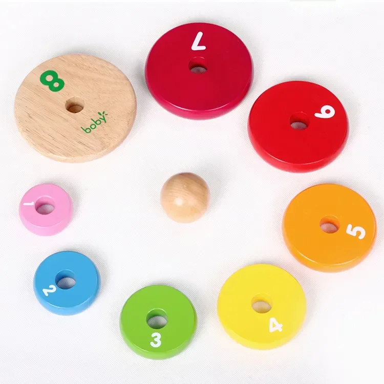 2024 Popular Wooden Stacking Game Rainbow Stacker Blocks Toys ...