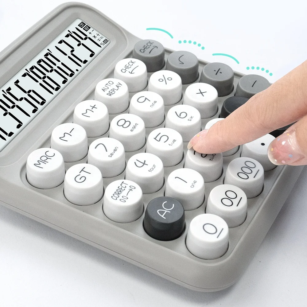 CTIFREE 14 Digit Dual Power Mechanical Calculator - Ideal for