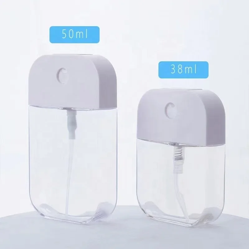 New Design Mini 38ml 50ml for Clear Plastic Matte White Empty Alcohol Credit Card Spray Bottle Hand Sanitizer and Shampoo Use