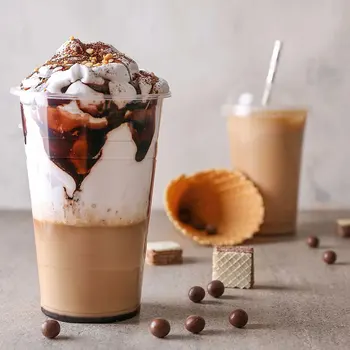 Printed PET 32 44 Oz Plastic Large Cups With Lids