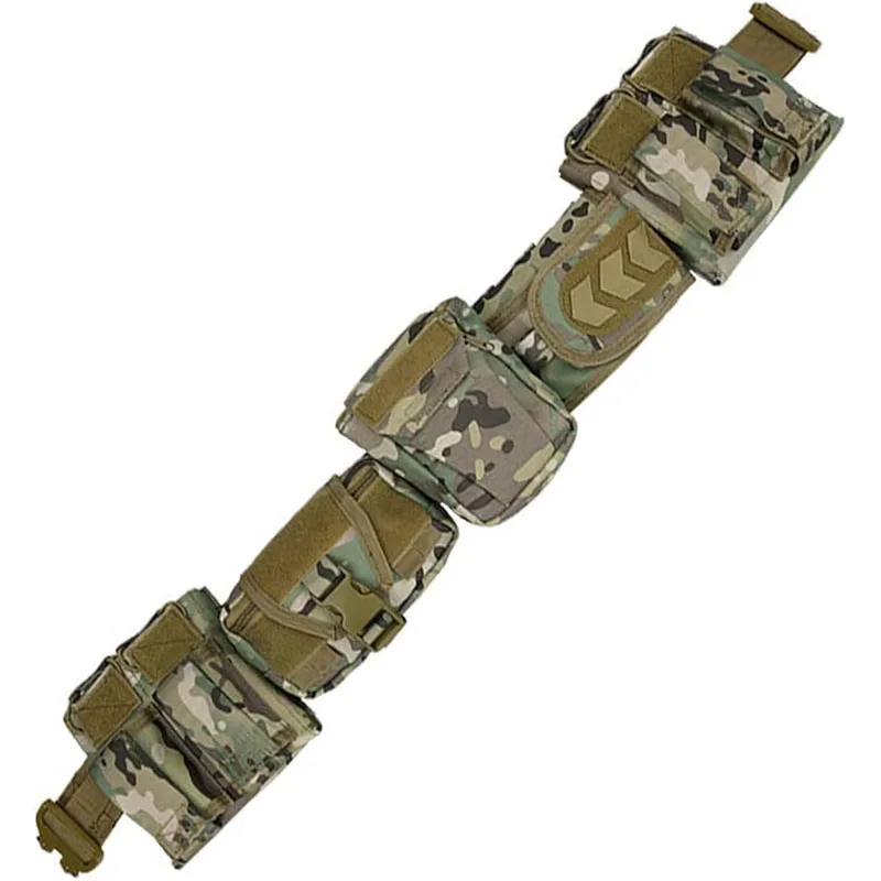 High Quality Quick-release Buckle Multi-functional Tactical Belt with Quick Release Accessory Pouches Mountaineering Duty Belt