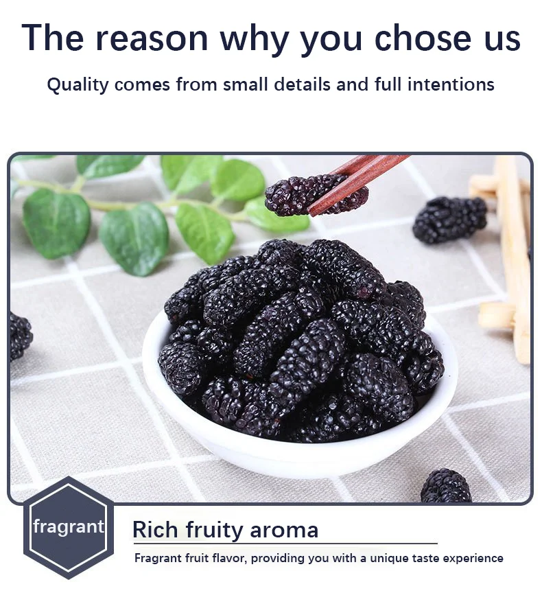 Fully Dried Mulberries Natural Sweet Taste Wholesale Sale of Mature Mulberries Preserved with Syrup Process for Consumption