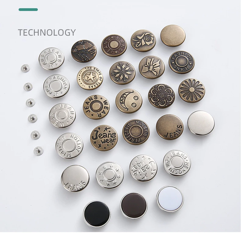 Button Pins for Jeans Silver 8 Pcs No Sew Instant Extend or Reduce Any Pants Waist for Women 4 Styles Adjustable Button for Jeans Metal Clips Snap Tack Upgrade TOOVREN Jean Button Pins Replacement 