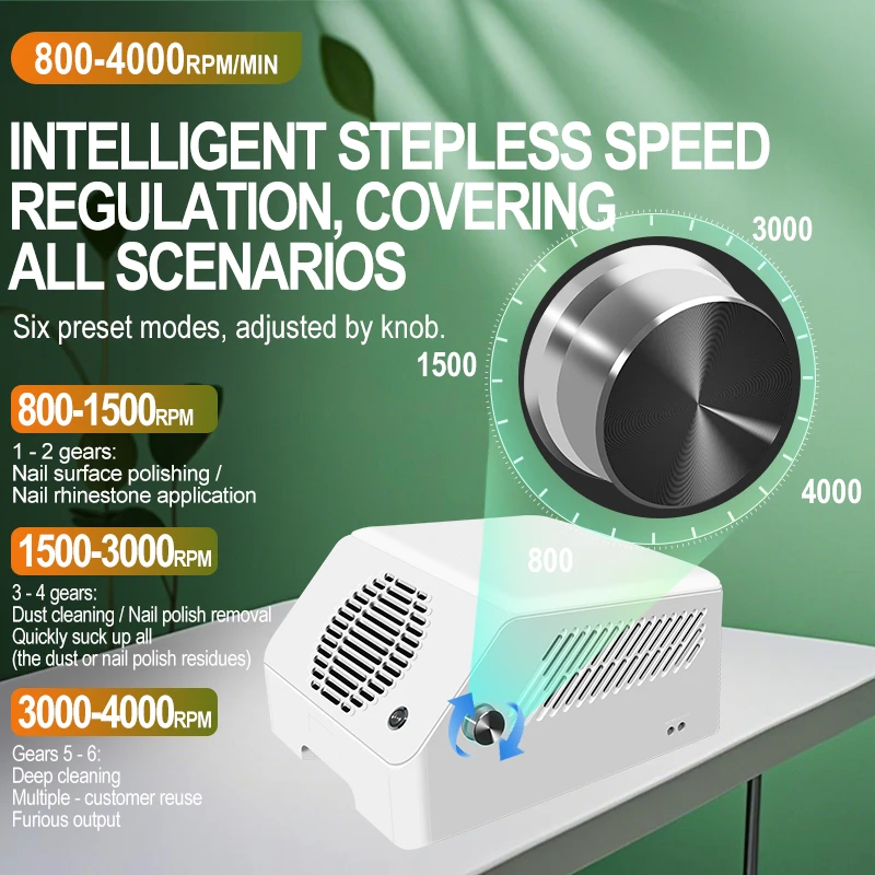 product 2032 120w high end desktop gel nail vacuum cleaner intelligent 3 in 1 pedicure manicure tabletop nail dust collectorhepa h13-3