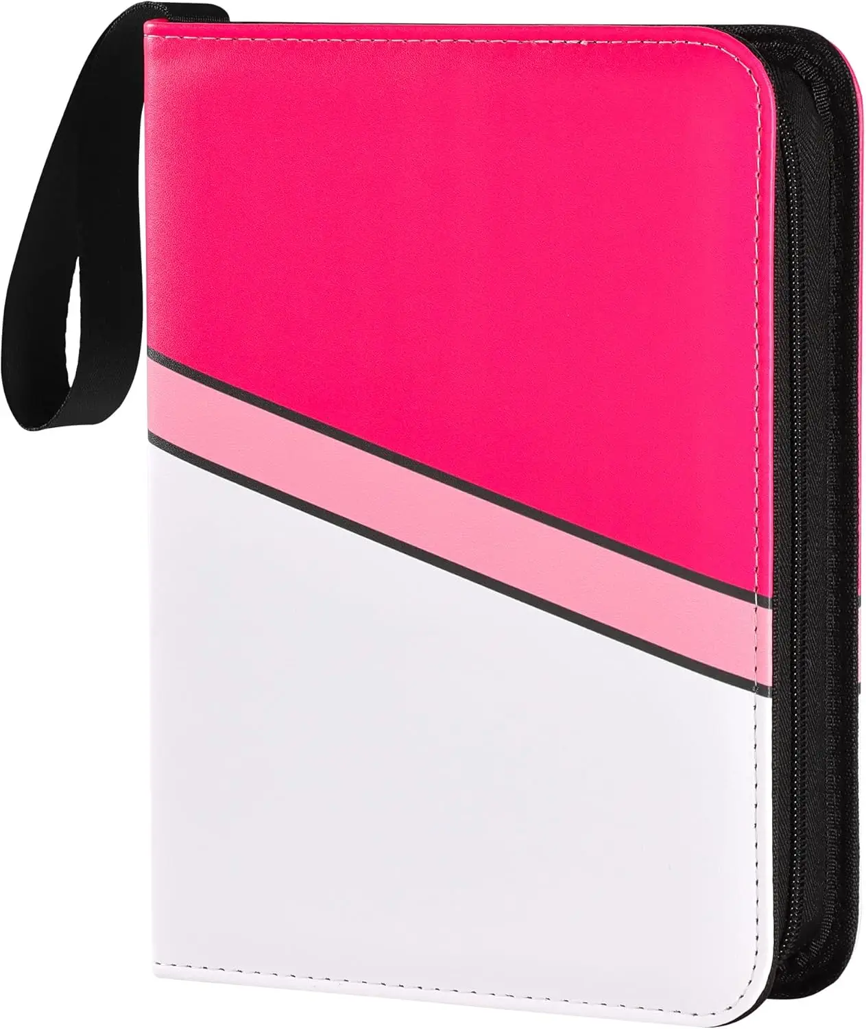 Trading Card Binder 4 Pocket with 50 Removable Sleeves, 400 Pockets Card  Collection Binder for TCG Cards Collector, Pink & White