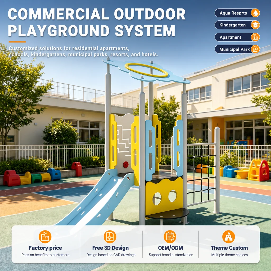 Commercial Outdoor Play Equipment Kids Climbing Frame Slide Swing Set Galvanized Steel CE ASTM CPC Certified Wholesale OEM Safe