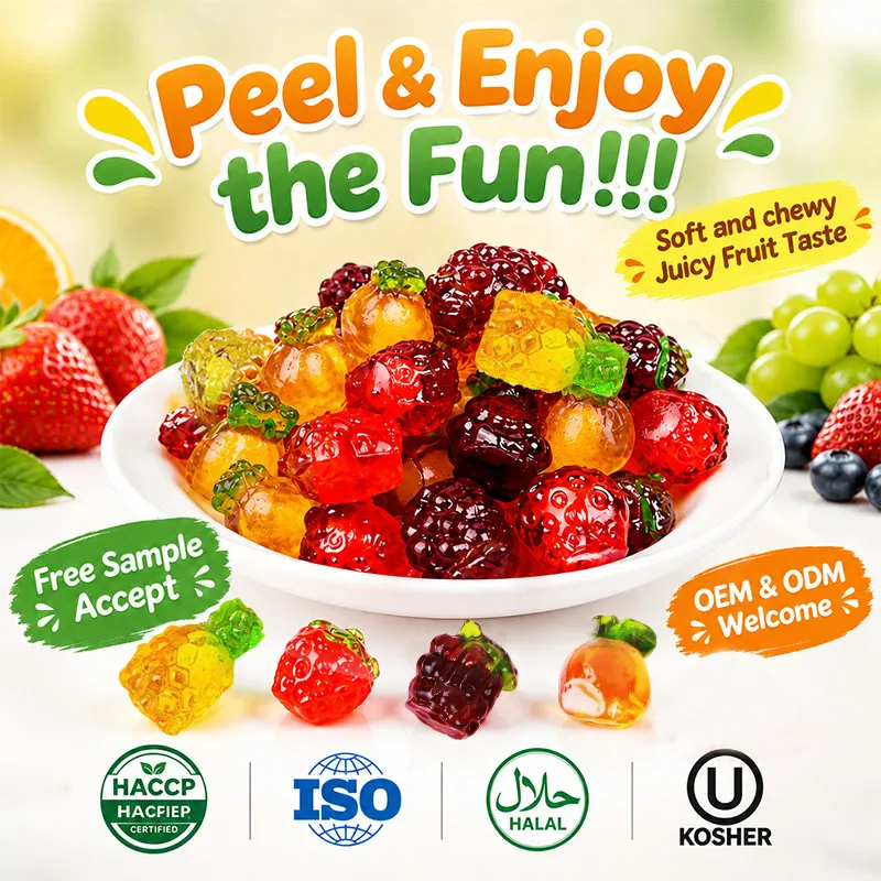 Mixed Fruits Gummy Candy - 4D Fruity Flavours Including Pineapple