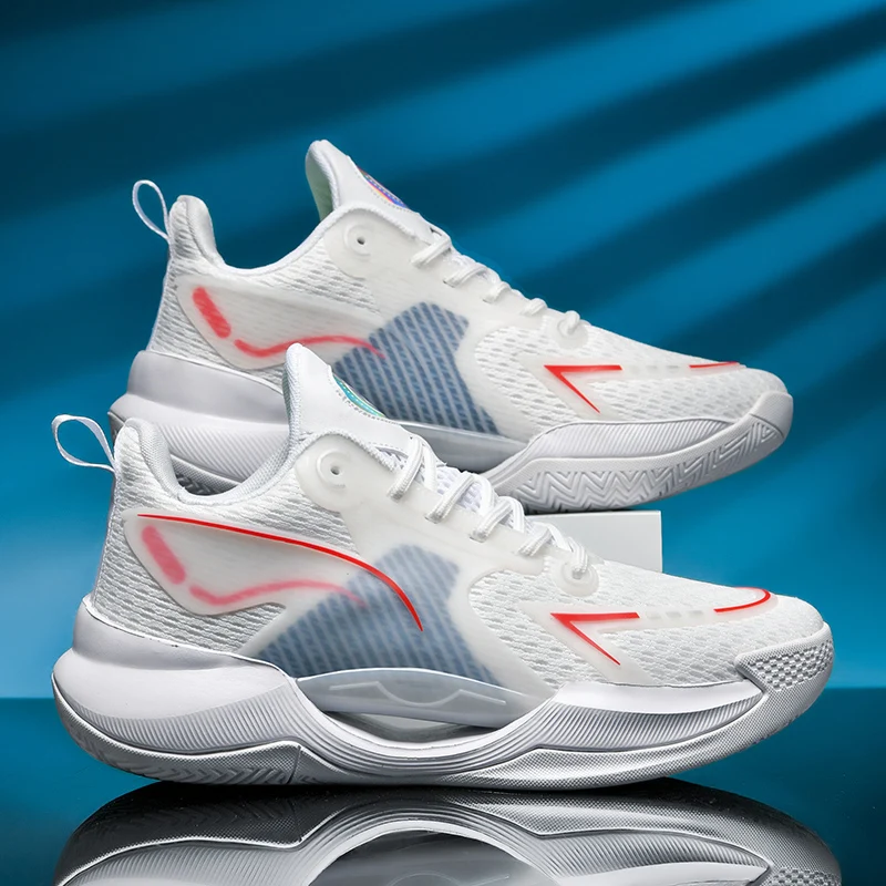 IFIKK Chaussures De Basketball Respirantes Homme Femme - Baskets De Rue Légères Et Confortables AF029