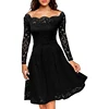 Black long sleeve lace wedding dress