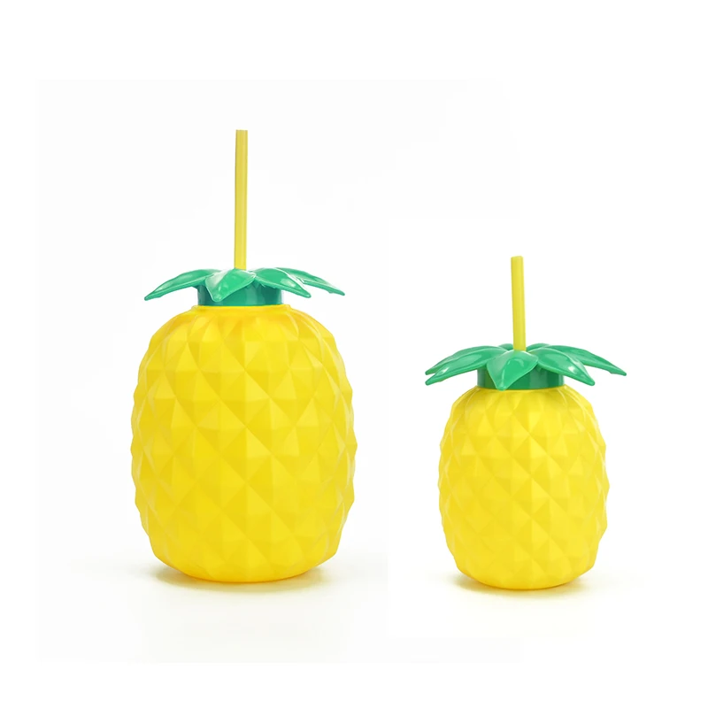 56oz 22oz Plastic Bulk Creative Drinking Colorful Pineapple Shape Mug Kawaii Tumbler Mugs with Straw