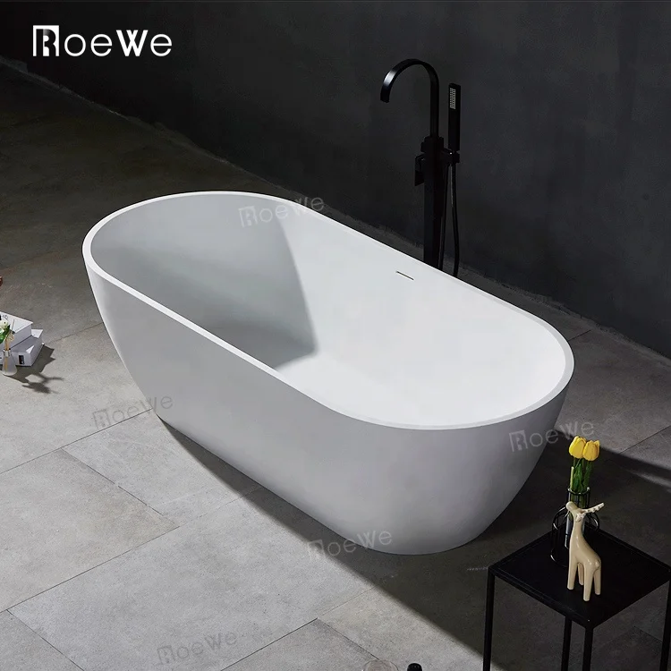 71inch Oval Shape Artificial Stone Bathtubs Solid Surface Freestanding Bathtub Resin Cast Stone Bath Tub Soaking Matt Tubs