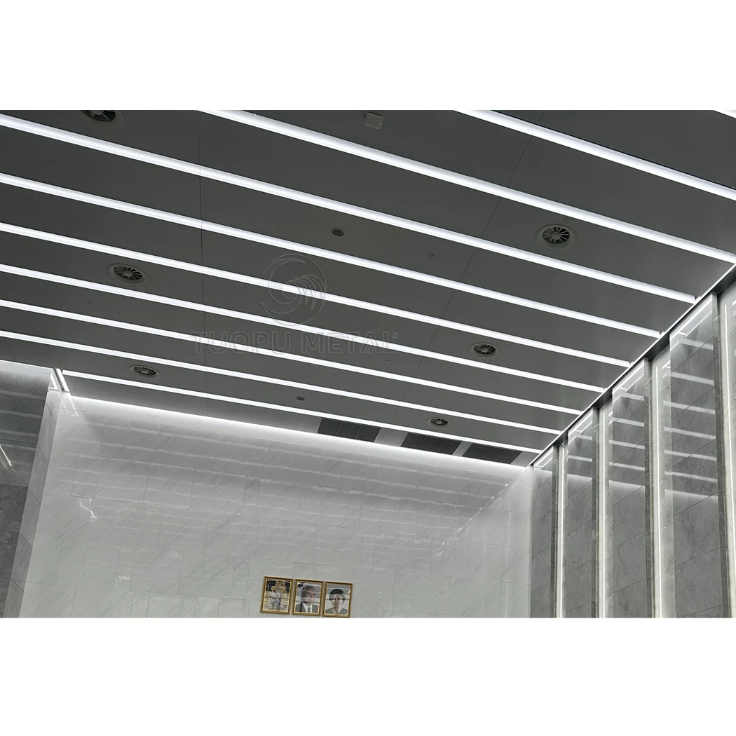 Hook-on Metal False Ceiling Tile Suspended Aluminum Stretch Ceiling Strip Panel