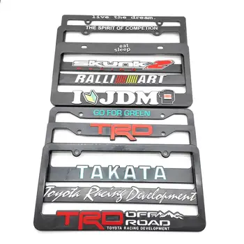 Best-Selling ABS Plastic Three-Dimensional US Gauge License Plate Frame TRD Ralliart Modification for Cross-Border E-Commerce