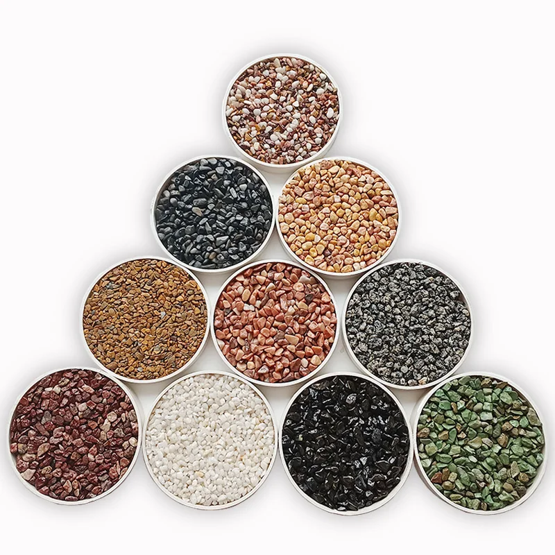Types of Pebble Wash Stone Size and Colorful Gravel Pebbles Stones for Garden Glass Mosaic Stones Pebbles Crafts Material