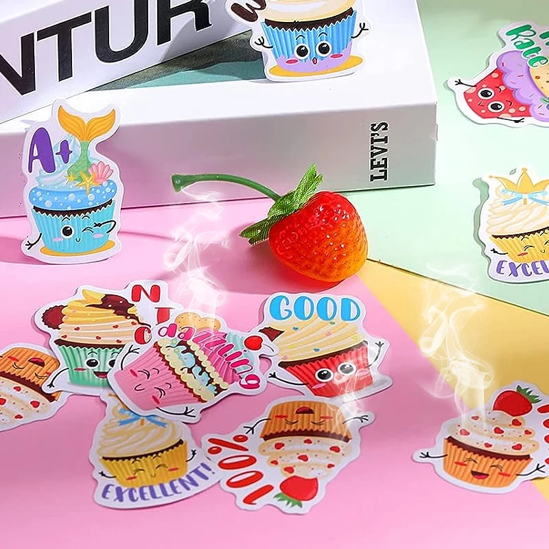 Custom Adhesive Fragrance Scraping Smelly Different Scented Scratch and Sniff  Printing Reward Positive Stickers