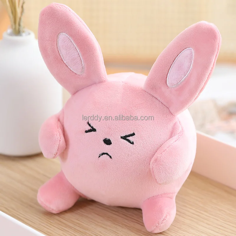 Inflatable Plush Rabbit Kawaii Inflatable Rabbit Bunny Plush Toys Fluffy Stuffed Animal Small ...