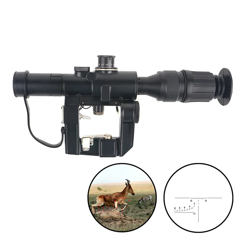 Focuhunter 4x26 SVD Scope Sight Hunting Telescopic Sight PSO 1/4'' Hunting Scope & Accessories