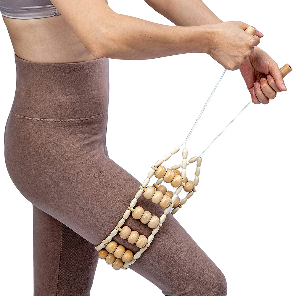 Deep Self Massager Tools for Neck Leg Foot Muscle Pain Relief Wooden Back Massager Roller Rope