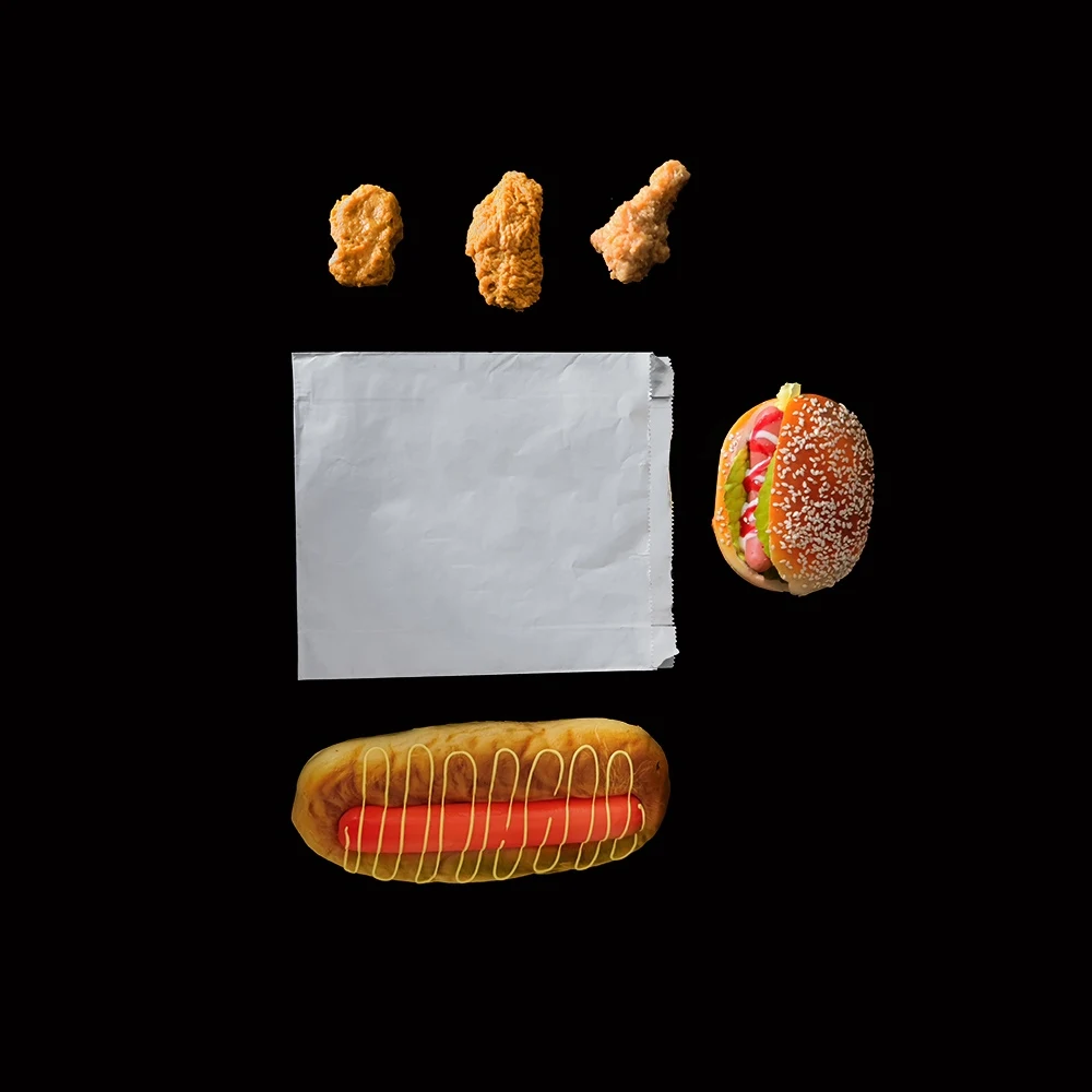 Bolsa de papel de aluminio sándwich bolsa de pollo de lámina caliente