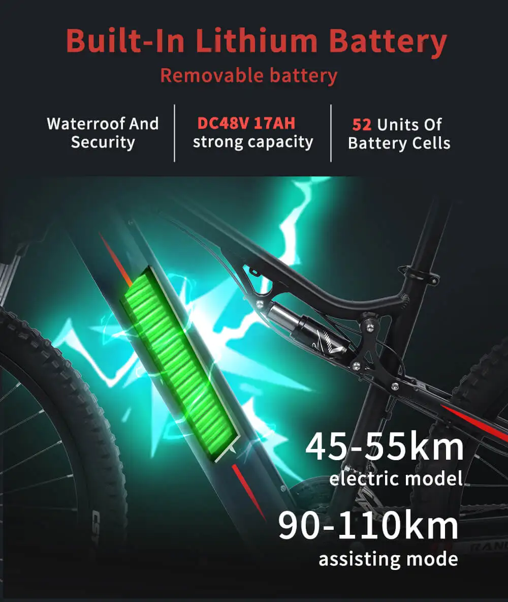 Eu Warehouse Stock 1000w Electric Bike 27.5'' 48v 17ah 750w 500w 21/27