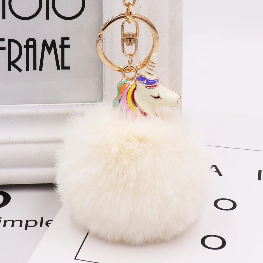 Unicorn Pom Pom Keychain – mBell-ish