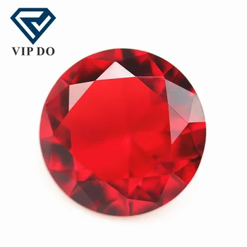 wholesale rich size faceted cut shape bright red color K9 crystal glass loose gems synthetic dark red glass gems