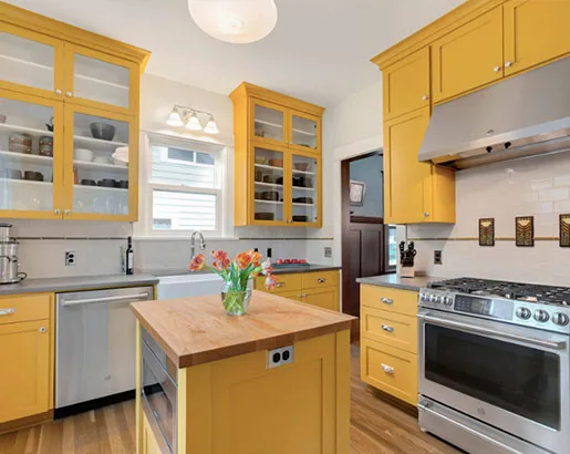 Kitchen cabinets yellow with D.I.Y cabinets and drop zone cabinet