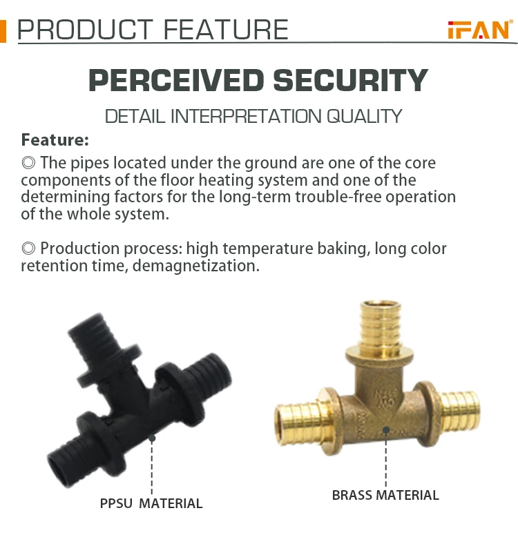 Ifan Pex Brass Ppsu Axial Fitting 1632mm Brass Tee Elbow Socket Brass