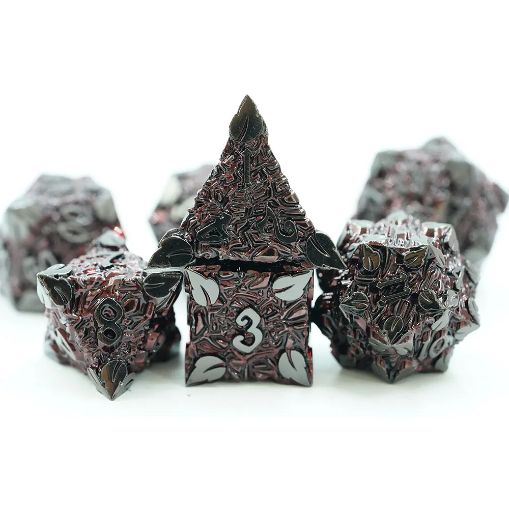 Metal Çokyüzlü Özel Logolu RPG Dungeons and Dragons Zar Seti