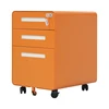 Orange Round-cornered movable cabinet