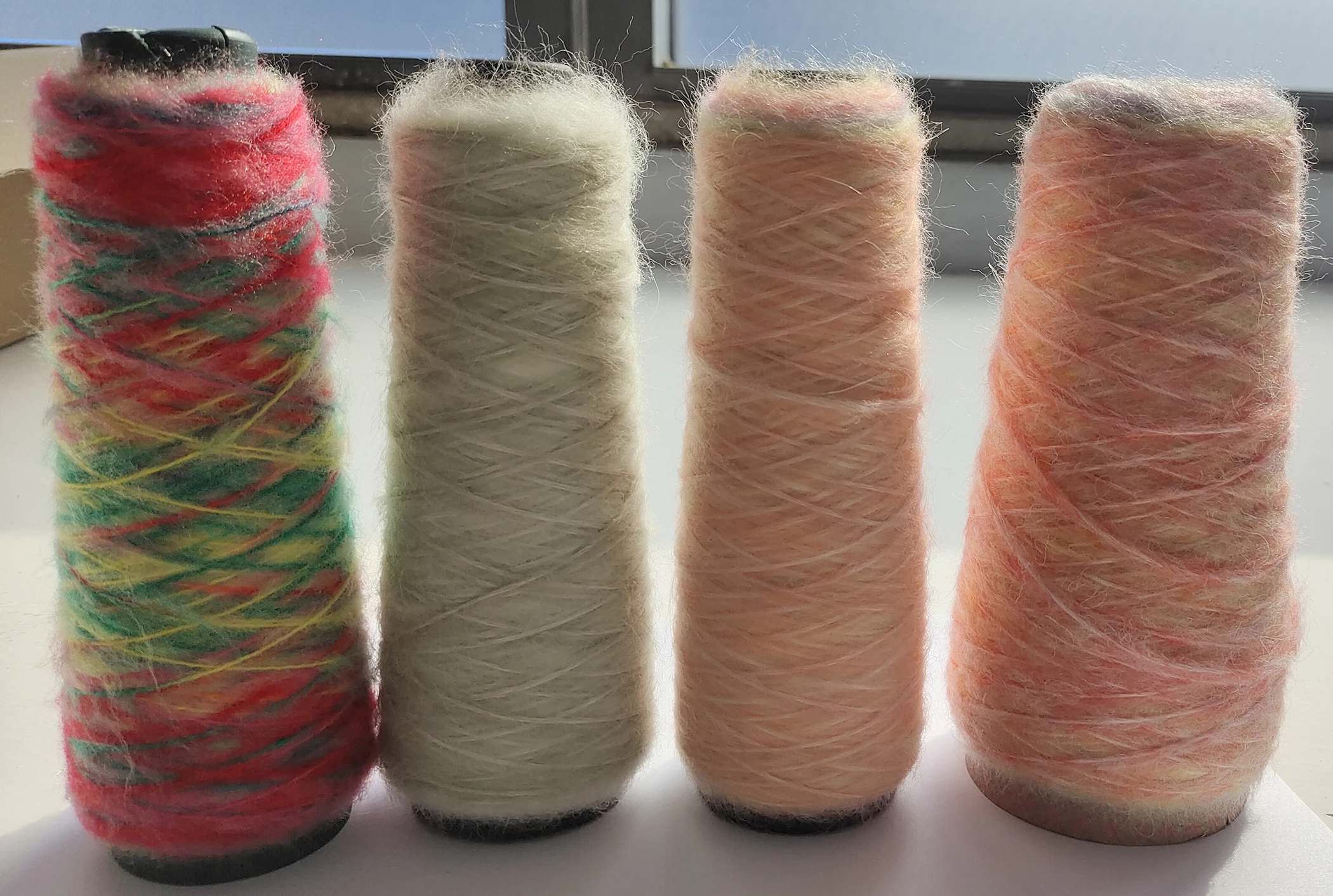 Wholesale Mohair 100 Rainbow Wool Fancy Knitting Yarn Gradient Jet